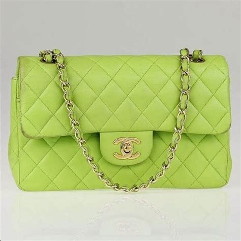 chanel green handbags|lime green Chanel bag.